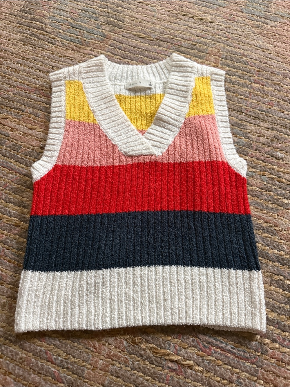 Active USA Ribbed Knit Sweater Vest